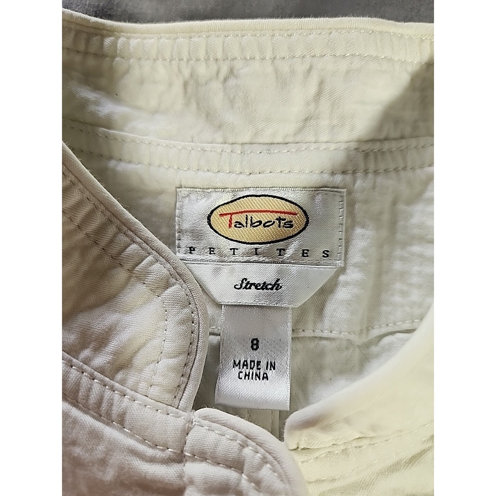 Talbots Cropped Jacket Mock Collar Long Sleeve Petites‎ 8 Stretch - Picture 5 of 9